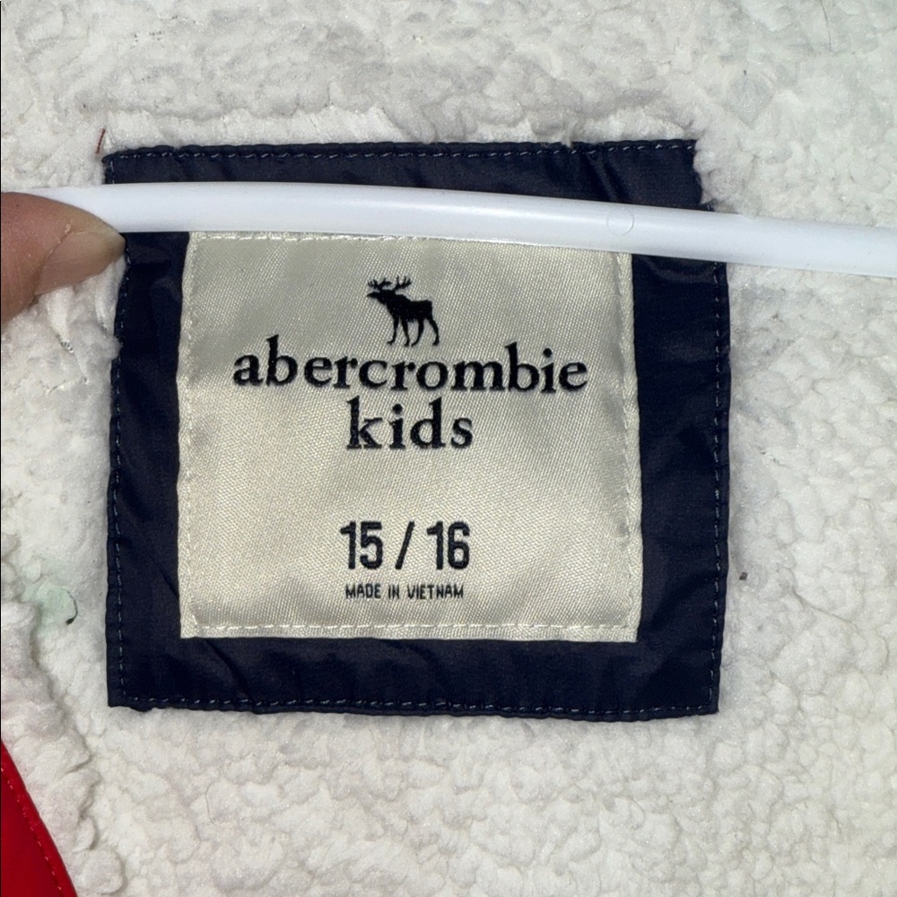 Abercrombie Kids Navy, Red and white Puffer  Jacket w/sherpa lining 15/16 - Picture 2 of 11